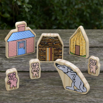 Three Little Pigs Wooden Characters