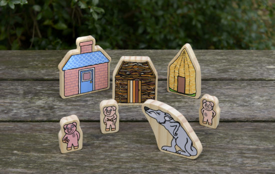 Three Little Pigs Wooden Characters