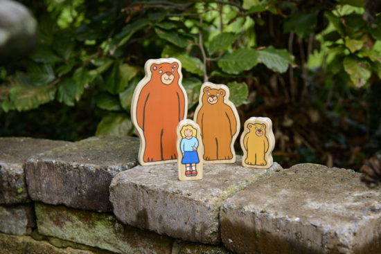 Goldilocks and the Three Bears wooden characters