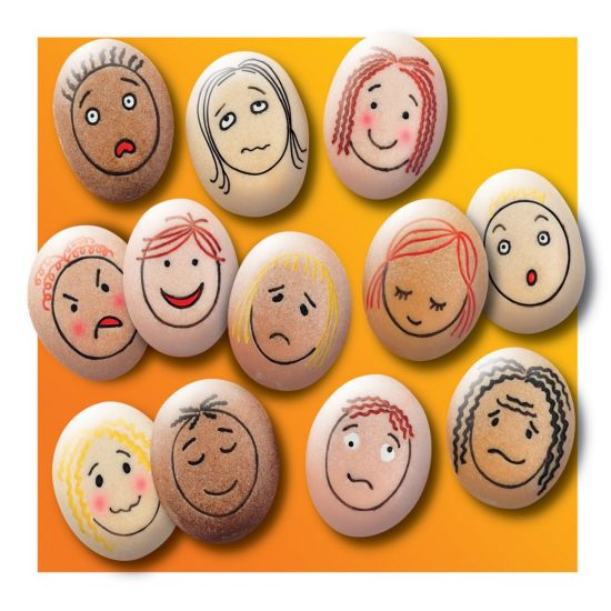 Emotion Stones - 12 Feelings Pebbles for early childhood (each pebble measures approx 1.75")