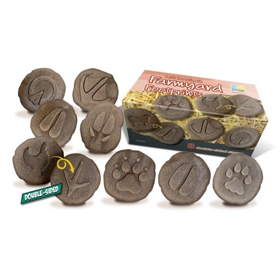 Eight double-sided farmyard animal footprints (approx 3 inches)