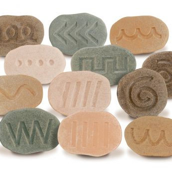 Twelve tactile patterned stones for pre-writing activities (4-5")