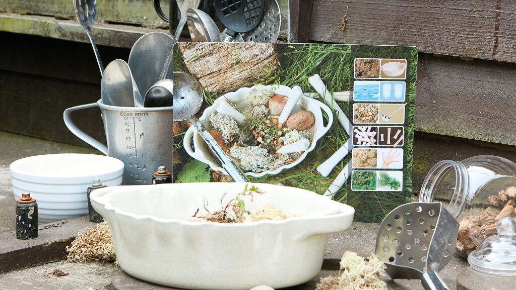 Set of 16 durable plastic activity cards for mud kitchen ideas
