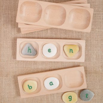 Blend and segment CVC words with this tactile wooden tray