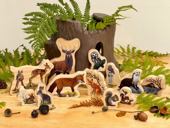 Woodland Animal Families Wooden Characters 